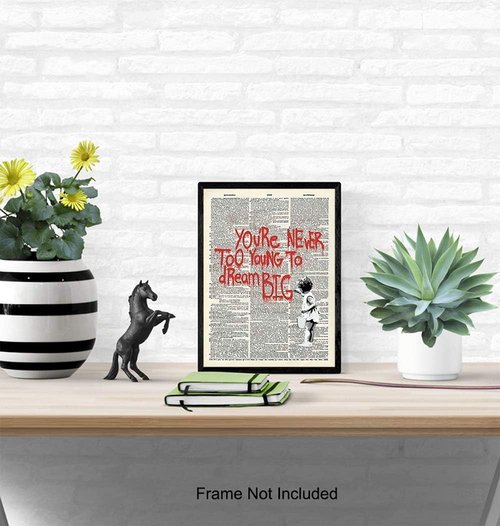 **Banksy Motivational Wall Art - Inspirational Vintage Print for Home Decor | Unique 8x10 Poster Gift**