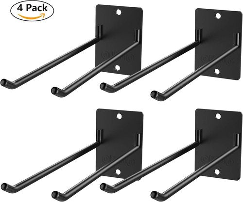 Heavy-Duty Steel Wall Hanger by Garage Storage | 4-Pack Tool Organizer for Garden Tools - Shovel, Rake, Broom Hooks