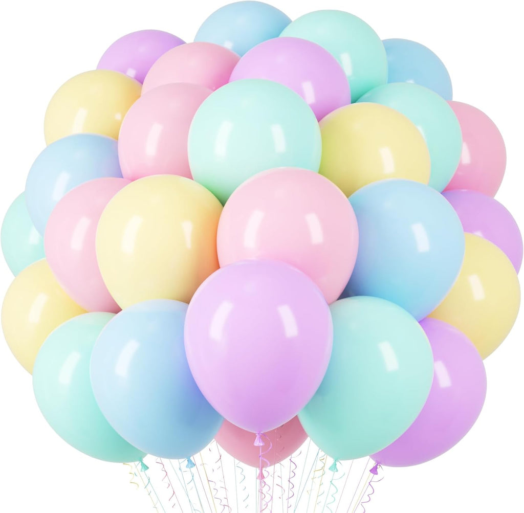 Voircoloria Pastel Balloons - 66-Pack 12-Inch Macaron Latex Party Balloons for Celebrations