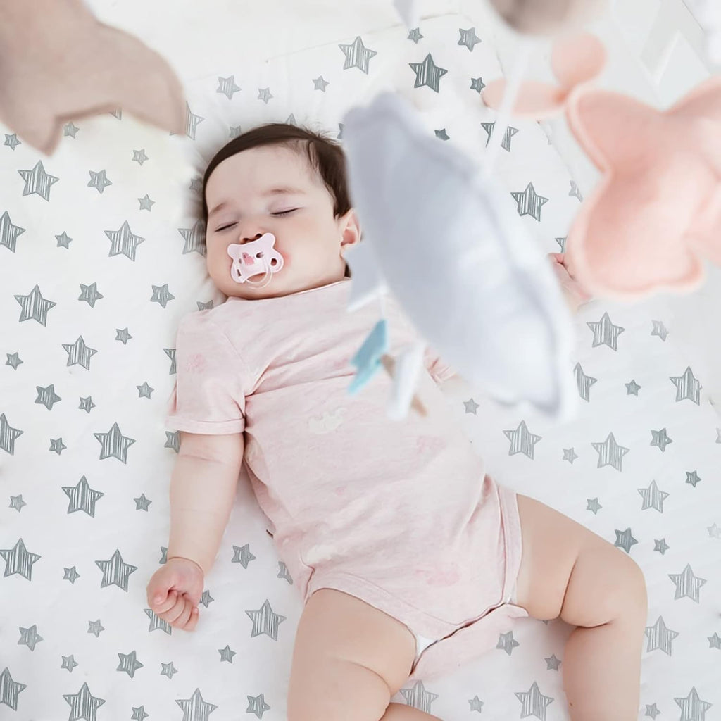 Skiennix Fitted Crib Sheets - Soft & Breathable 4-Pack for Standard Size Cribs | Pink Baby Gift Set