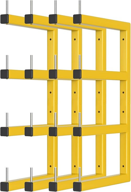 Heavy Duty Lumber Storage Rack by [Brand Name] - 4-Pack Wall-Mounted Organizer | 8-Level System, Holds Up to 1600 Lbs