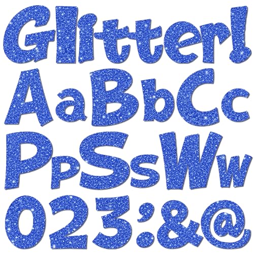 144 Pcs Blue Glitter Bulletin Board Letters, 4-Inch Alphabet Set for Classroom
