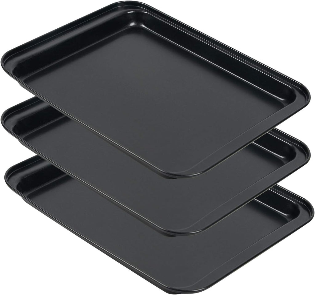 Shinsin Nonstick Baking Sheets - Set of 3 Mini 8-Inch Carbon Steel Cookie Pans | Easy Clean & Dishwasher Safe