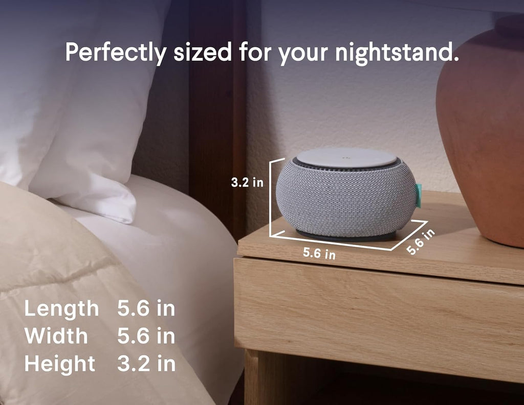 SNOOZ Smart White Noise Machine - Non-Looping Real Fan Sound for Sleep Aid | Portable & Versatile Cloud Design