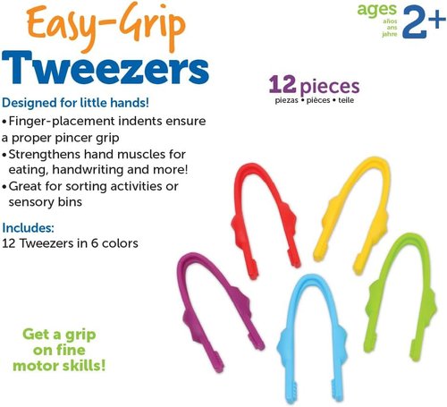 Learning Resources Easy-Grip Tweezers - Montessori Fine Motor Skills Tool for Kids | Sensory Bin Essential