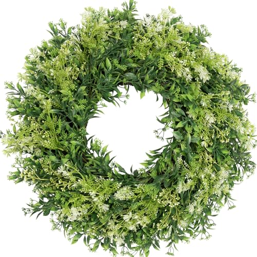 28-Inch Artificial Eucalyptus Wreath for Front Door, Farmhouse Decor