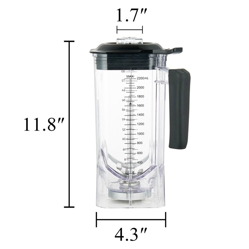 K90 Pitcher Replacement Compatible with WantJoin K90, Oliboni B-90A Blender and CRANDDI K90 Blender, Food-grade Pitcher, 80oz / 2200ML