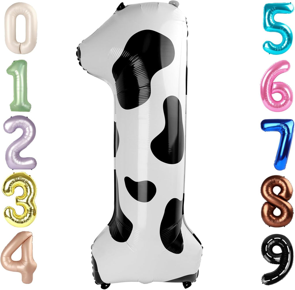 Skiennix Number Balloons - 40 Inch One Balloon for 1st Birthday Party | White & Black Decor