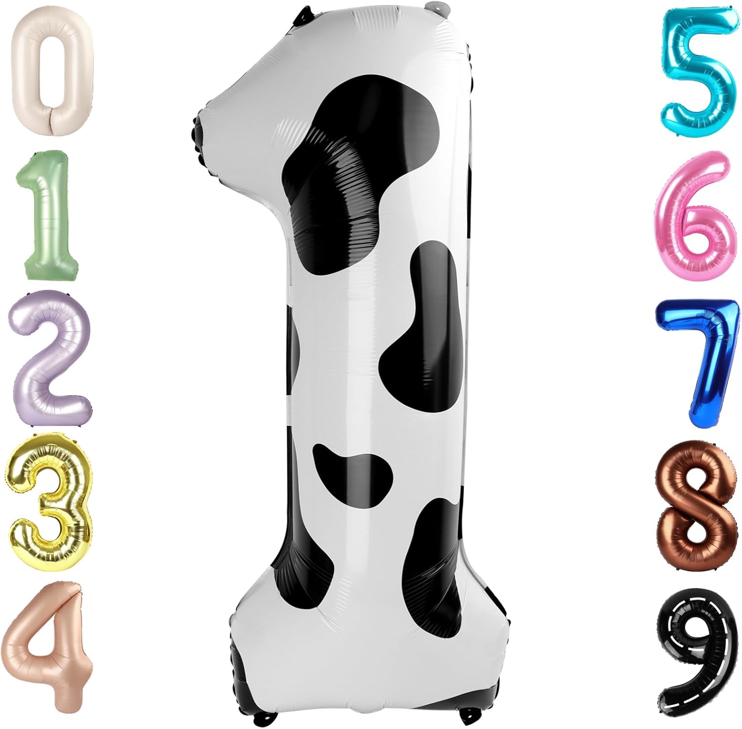 Skiennix Number Balloons - 40 Inch One Balloon for 1st Birthday Party | White & Black Decor