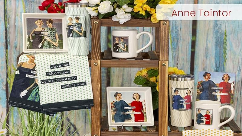 Anne Taintor Retro Cocktail Napkins 20-Pack, 3-Ply Paper Party Decor, 5x5 Inches