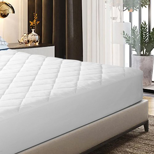 EIUE Quilted Mattress Pad - Lightweight & Breathable Queen Mattress Topper Protector | Machine Washable, White (60x80 inches)