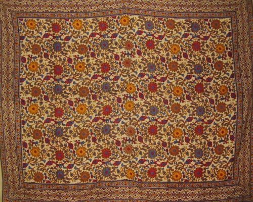 Sunflower Print Cotton Tapestry Bedspread 108" x 88"