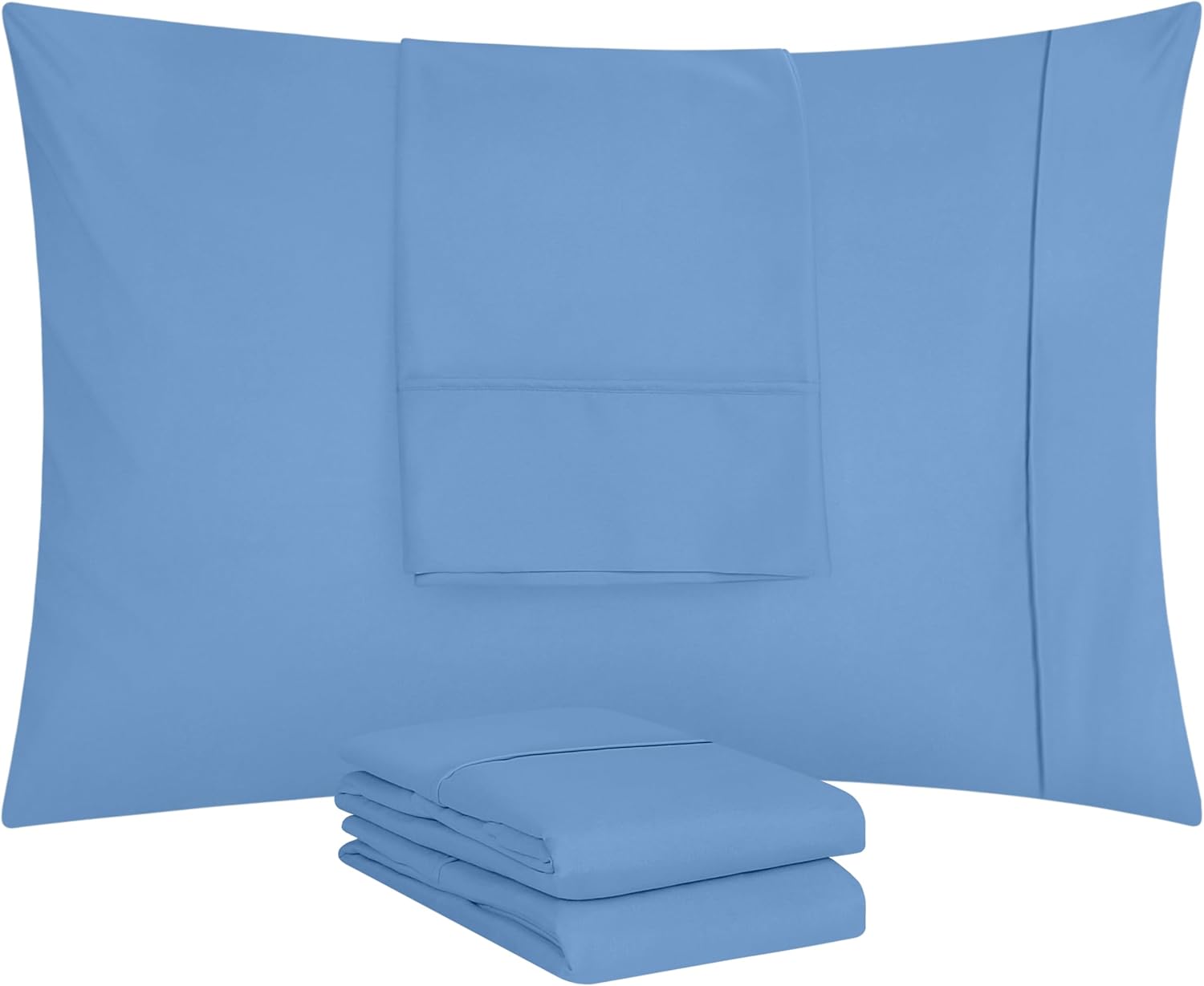 Utopia Bedding Queen Pillowcases - Soft Brushed Microfiber - 4 Pack, Fade Resistant | Dutch Blue 20 x 30 Inches