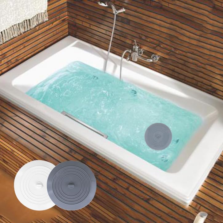 Silicone Bathtub Drain Stopper 2 Pack - 5 Inch Universal Cover