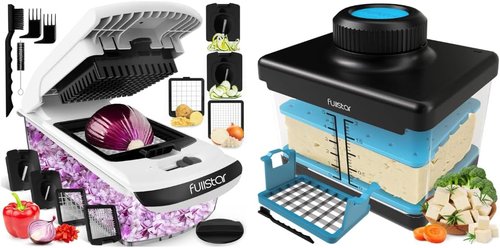 Fullstar Chopper & Tofu Press Bundle - Versatile Kitchen Tools for Easy Meal Prep