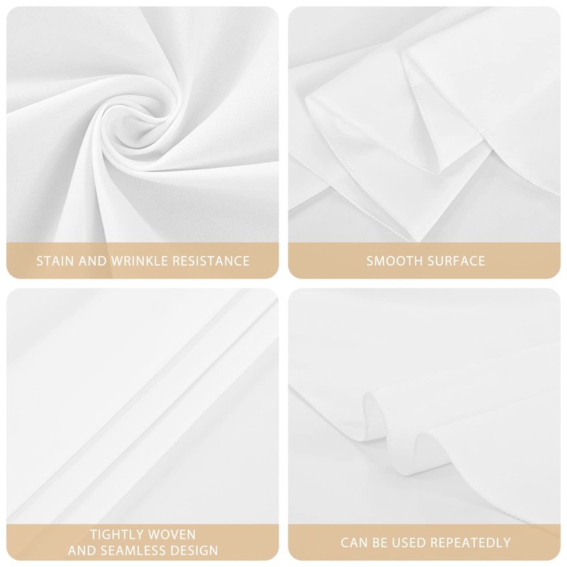 Pesonlook 6 Pack Round Table Cloth 132 Inch White Round Tablecloth, Premium Polyester Fabric Bulk Linen Tablecloths for Wedding, Party, Dining, Banquet, Buffet Table,Tables Decorate