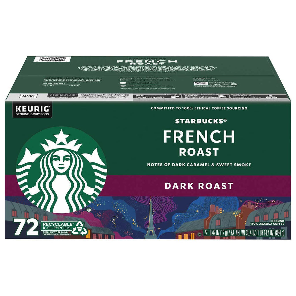 Starbucks French Roast K-Cups | Dark Roast Coffee Pods - 72 Count for Keurig Machines