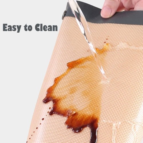 CANDeal Silicone Fiber Baking Mat - Non-Stick, Leakproof Oven Liner with Snap Corners | 16.5x11.6 Inch