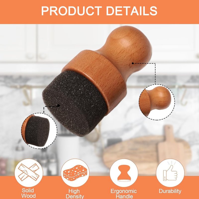 2 Pcs Cutting Board Oil Wax Applicator Set for Cutting Board,Spoons, Wooden Butcher Blocks, Wooden Worktops and Other Utensils, 5 x 5 x 9.5cm