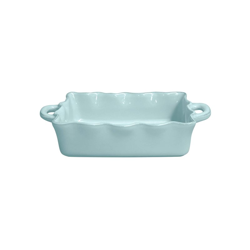 Casafina Ceramic 13.5" x 8.5" Rectangular Ruffled Baker - Cook & Host Collection, White | Oven & Dishwasher Safe Bakeware | Food Safe Glazing | Restaurant Quality Dinnerware