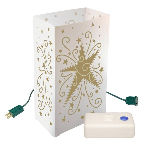 Lumabase 62810 Electric Luminaria Kit, 10.5" H x 6" L x 3.5" W, Stars