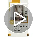 Industrial Hall Tree with Bench and Shoe Storage, 39-inch Entryway Coat Rack