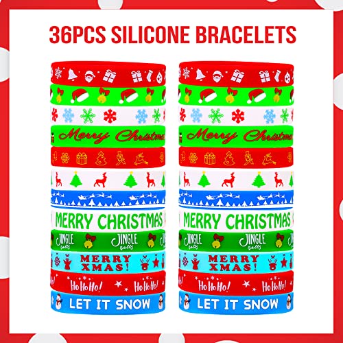 MGparty Christmas Slap Bracelets 72pc - 24 Designs Silicone & Plastic Party Favors