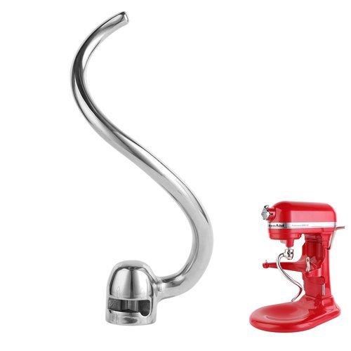 Stainless Steel Spiral Dough Hook Compatible with KitchenAid 5 Plus-6QT Mixer,Bowl Lift Stand Mixer Accessory, Rust Resistant, Effectively Kneads Bread,Pizza,Pasta and Biscuits,Dishwasher Safe