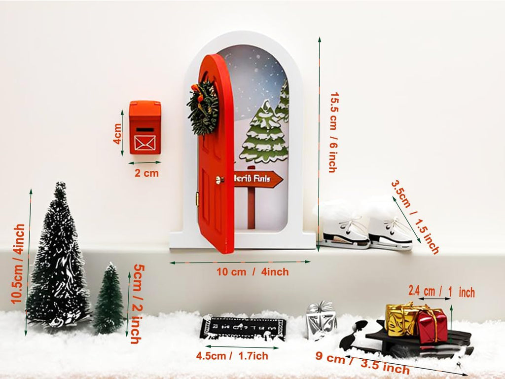 Tonttuovi Miniature Elf Door - Wooden Christmas Elf Accessories for Wall Decor | Perfect for Elf Arrival Ideas