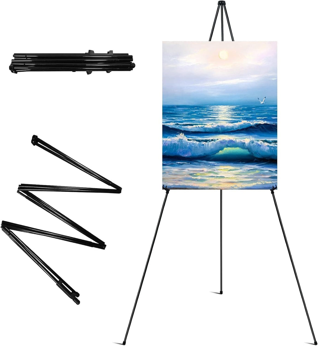 RRFTOK Easel Stand - 63'' Lightweight Portable Ground Tripod for Wedding Signs & Posters | Includes Carry Bag