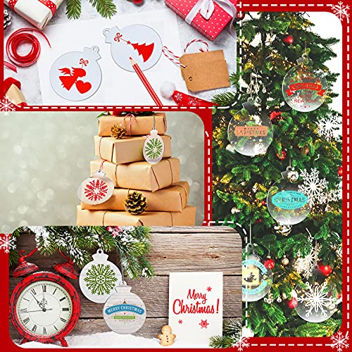 Jetec 120 Pieces 3.7in Clear Acrylic Christmas Ornament Blanks, Bulb