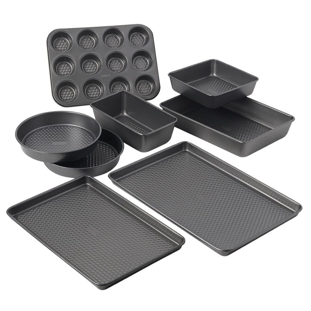 Oneida TEXPRO 8 Piece Nonstick Metal Bakeware Set, High-Performance & Dishwasher Safe,Silver