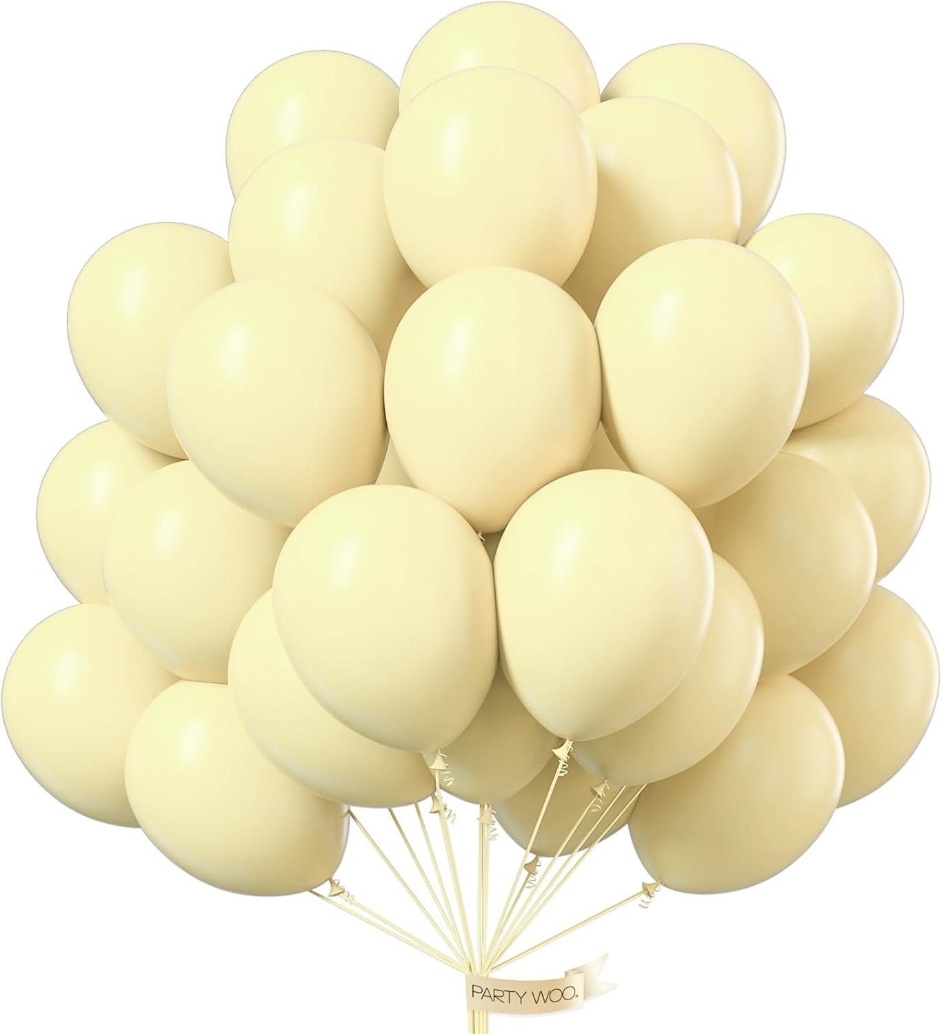 PartyWoo Pastel Yellow Balloons - 100pcs 12 Inch Latex Helium Balloons for Graduation & Baby Showers