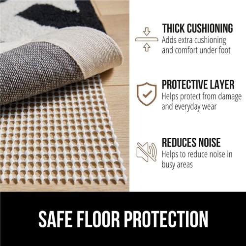 GORILLA GRIP Rug Pad Gripper - 5x7 FT | Slip-Resistant Cushion for Hard Floors & Area Rugs