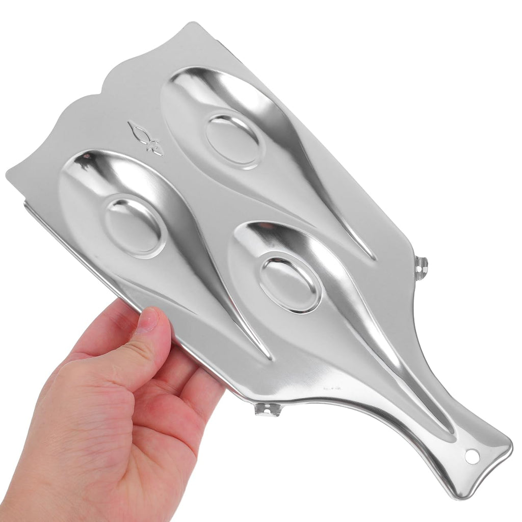 Rorpoir Stainless Steel Spoon Holder Base Triple Slot Spoon Rest for Kitchen Utensil Organization Silver 9.96 Inch