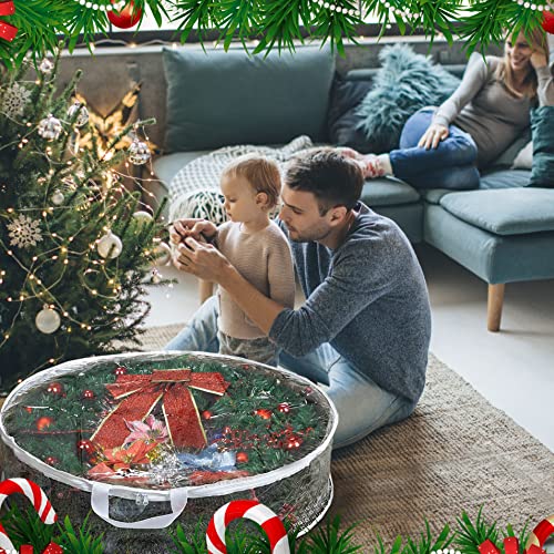 36-Inch Christmas Wreath Storage Bag 2-Pack Clear PVC Container