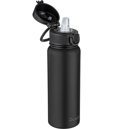 OLDLEY 20 Oz Insulated Stainless Steel Water Bottle For Kids, With Straws Leak-proof, Kids Water Bottles For School Boys Girls, Black