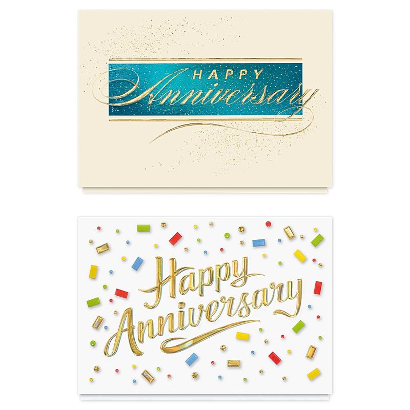 The Gallery Collection - Anniversary Cards Assortment Box (35 Cards), Foil & Embossing (Anniversary 1)