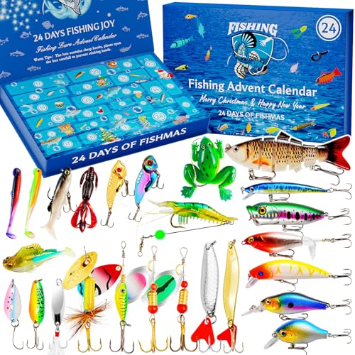 Fishing Lure Advent Calendar 24-Day Christmas Countdown Gift Set for Men