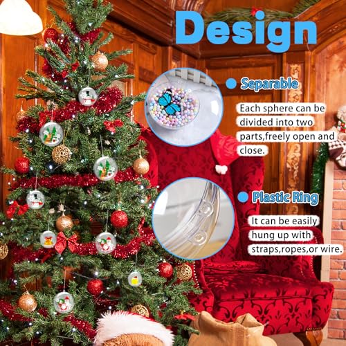 Clear Plastic Fillable Ornaments Set - 25 DIY Craft Balls in 5 Sizes