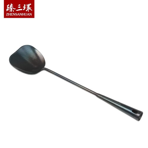 ZhenSanHuan Hand Hammered Carbon Steel Spatula Long Handle Chuan Wok Tool
