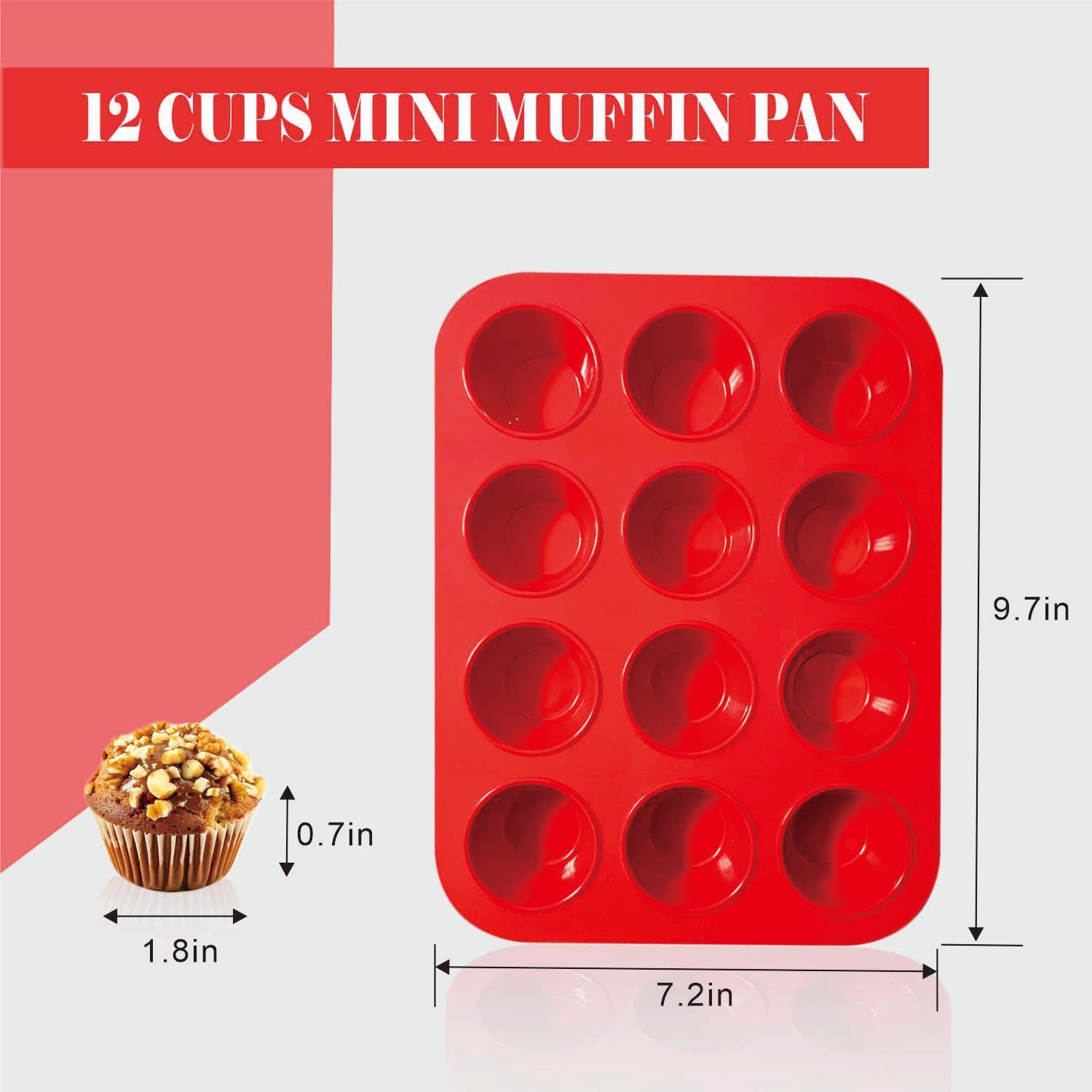 Saphe Silicone Muffin Pans - Nonstick 7-Cup Baking Molds for Egg Bites, Muffins & Cupcakes | 2-Pack Set