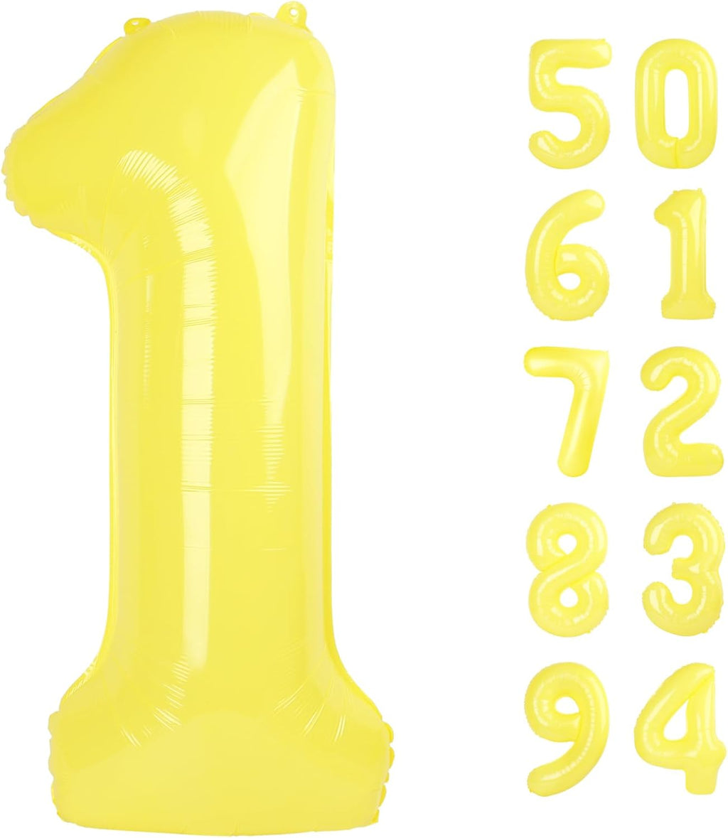 Yellow 40-Inch Giant Number 1 Balloon by [Brand Name] - Perfect First Birthday Decoration for Girls