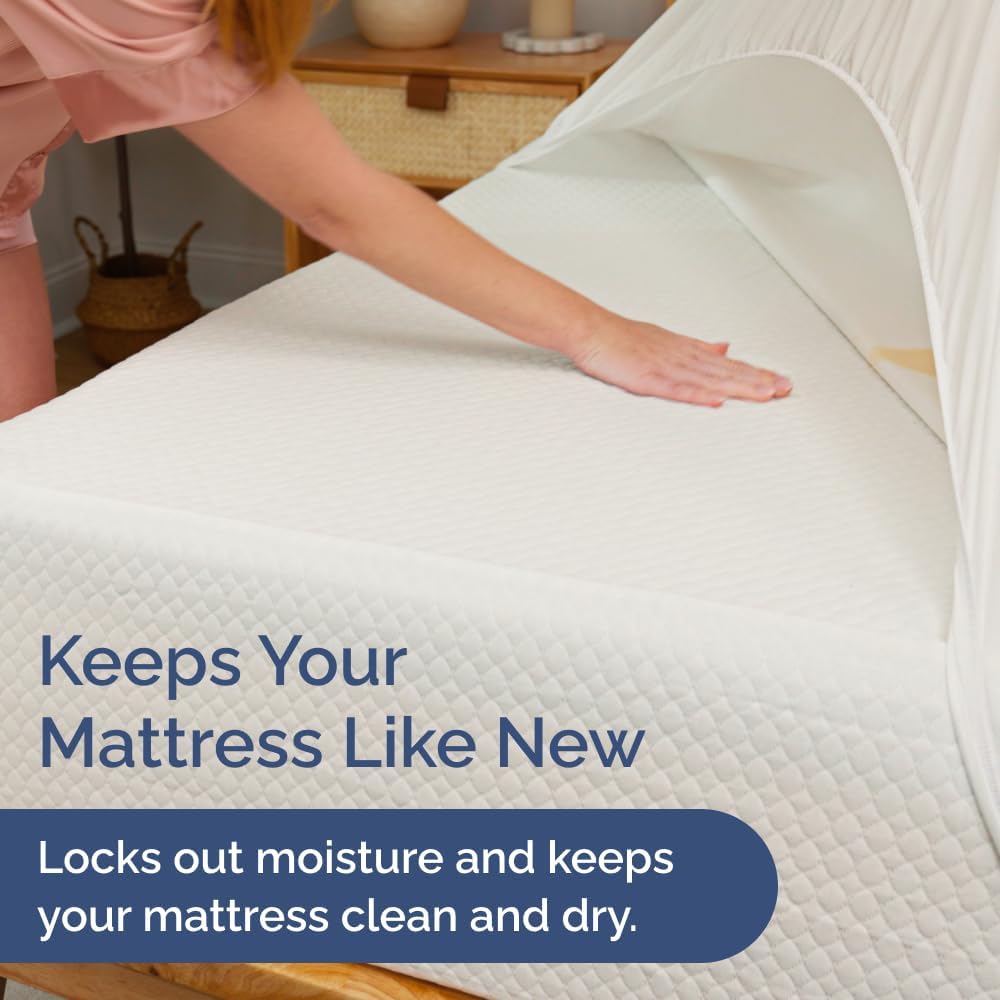 Queen Mattress Protector by [Brand Name] - Waterproof Bed Cover with 16" Deep Pockets | Soft, Breathable & Noiseless