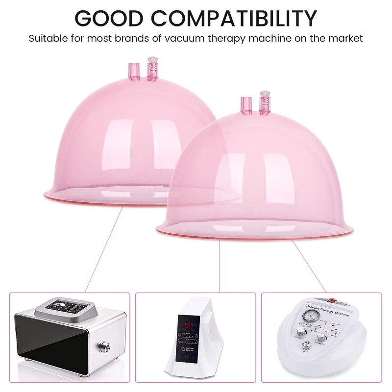Titoe Buttocks Vacuum Cups 230mL Vacuum Therapy Cupping Machine Accessories Butt Suction Cups with Y-Hose,A Pair