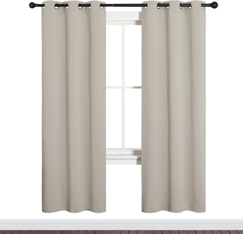NICETOWN Blackout Curtains - Thermal Insulated Drapes for Bedroom & Living Room | 34" x 72" Natural