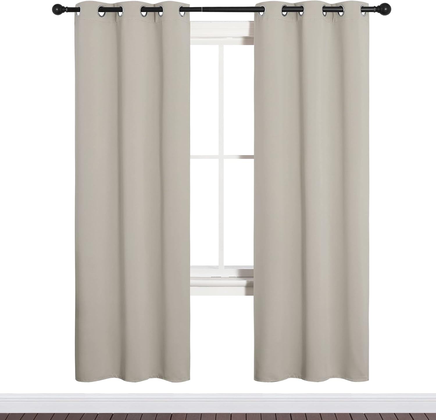 NICETOWN Blackout Curtains - Thermal Insulated Drapes for Bedroom & Living Room | 34" x 72" Natural