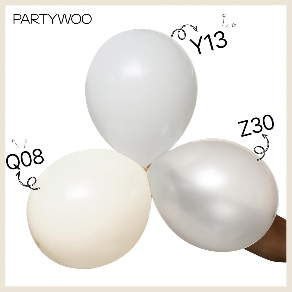 PartyWoo Beige Balloons - 50 Pcs 12 Inch Cream Ivory White for Weddings & Celebrations