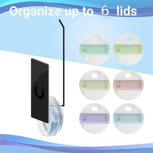 Magnetic Stanley Cup Holder for Fridge - Water Bottle Organizer for Stanley 40 oz with 2 Holders 2 Tumbler Lid Rack Kitchen Pantry Cabinet Storage for Stanley Cup Accessories