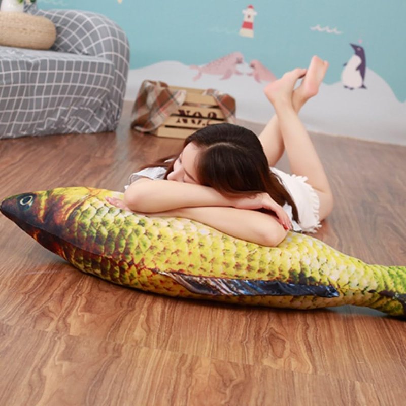 OUKEYI 3D Soft Fish Cushion Carp Plush Pillow,31inch /78cm Stuffed Carp Toy,Simulation Carp Plush Pillow Plush Throw Pillow, Home Ddecoration Kids Pillow Gift Stuffed Animal Toy